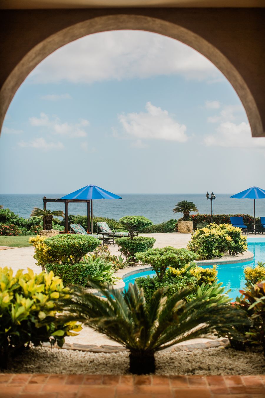 Archway framing the ocean